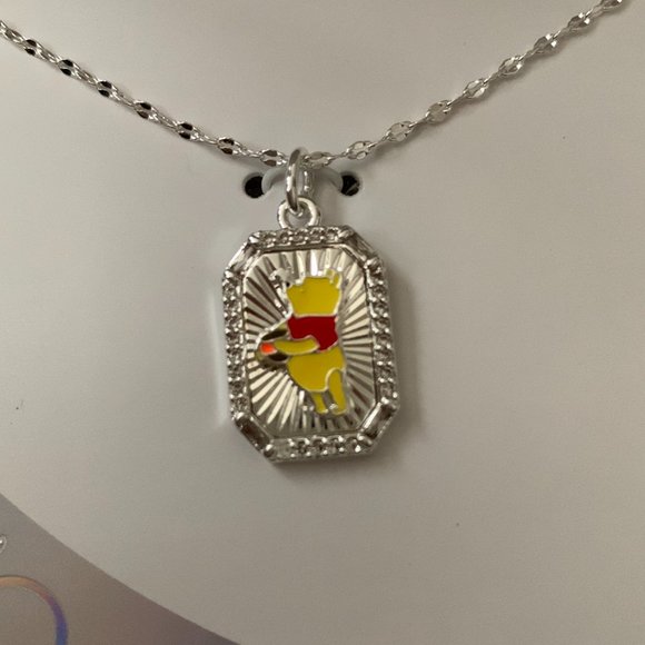 DISNEY Cubic Zirconia Enamel Winnie The Pooh Pendant Necklace - Picture 2 of 5